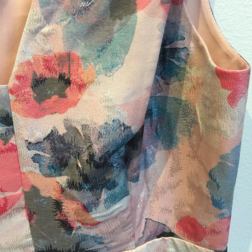 Rebecca Taylor Poppy print Brocade Fit and Flare - Picture 3 of 5